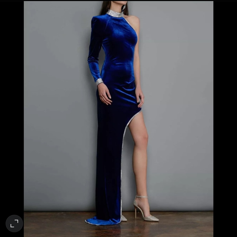 BRONX & BANCO NEFERTITI VELVET INDIGO GOWN - Sz LARGE